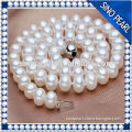 A 9-10MM Classical Freshwater Round Beads White Real Pearl Necklace Price